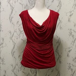 EXPRESS Ruched Red Top